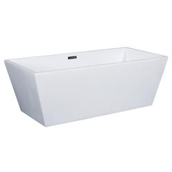 Ab8832 67 In. White Rectangular Acrylic Free Standing Soaking Bathtub