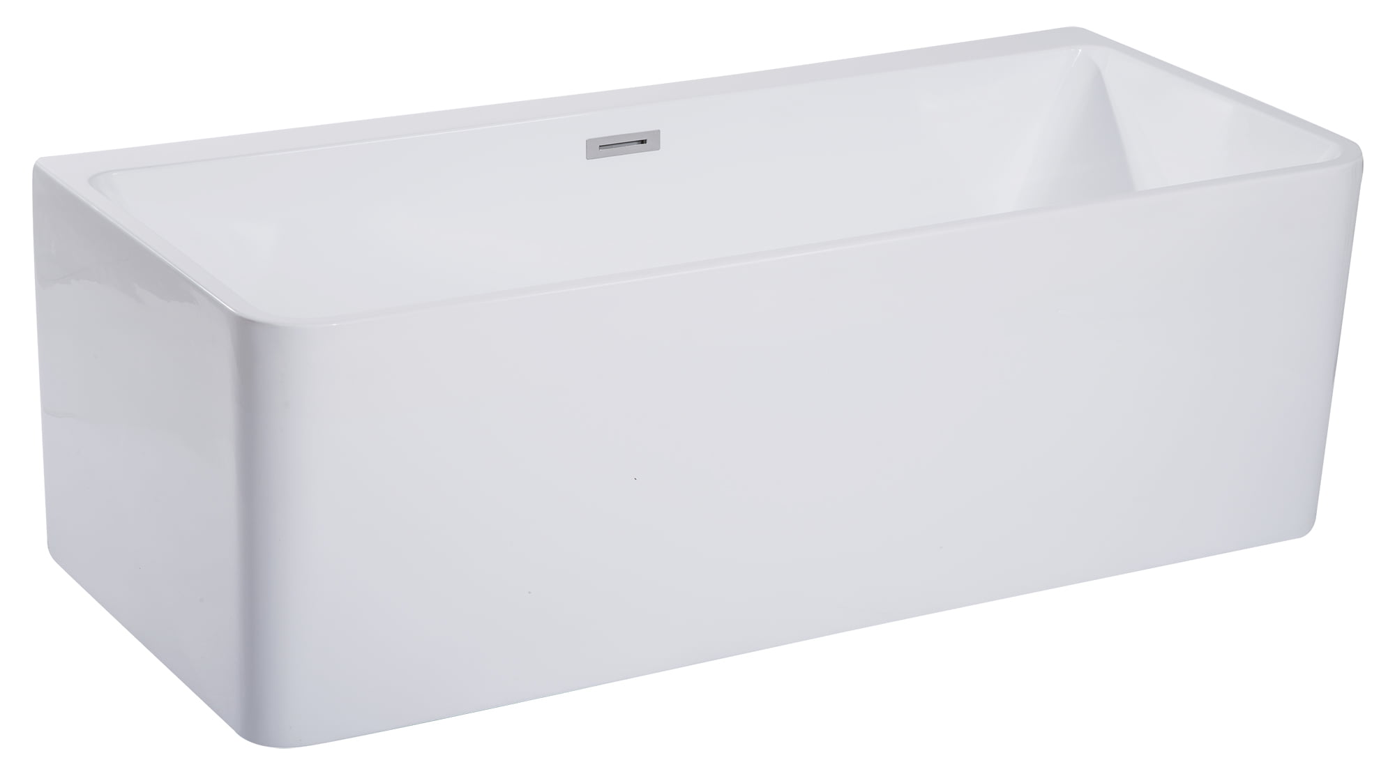 Ab8859 67 In. White Rectangular Acrylic Free Standing Soaking Bathtub