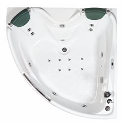 Am125etl 5 Ft. Corner Acrylic White Whirlpool Bathtub For Two With Fixtures
