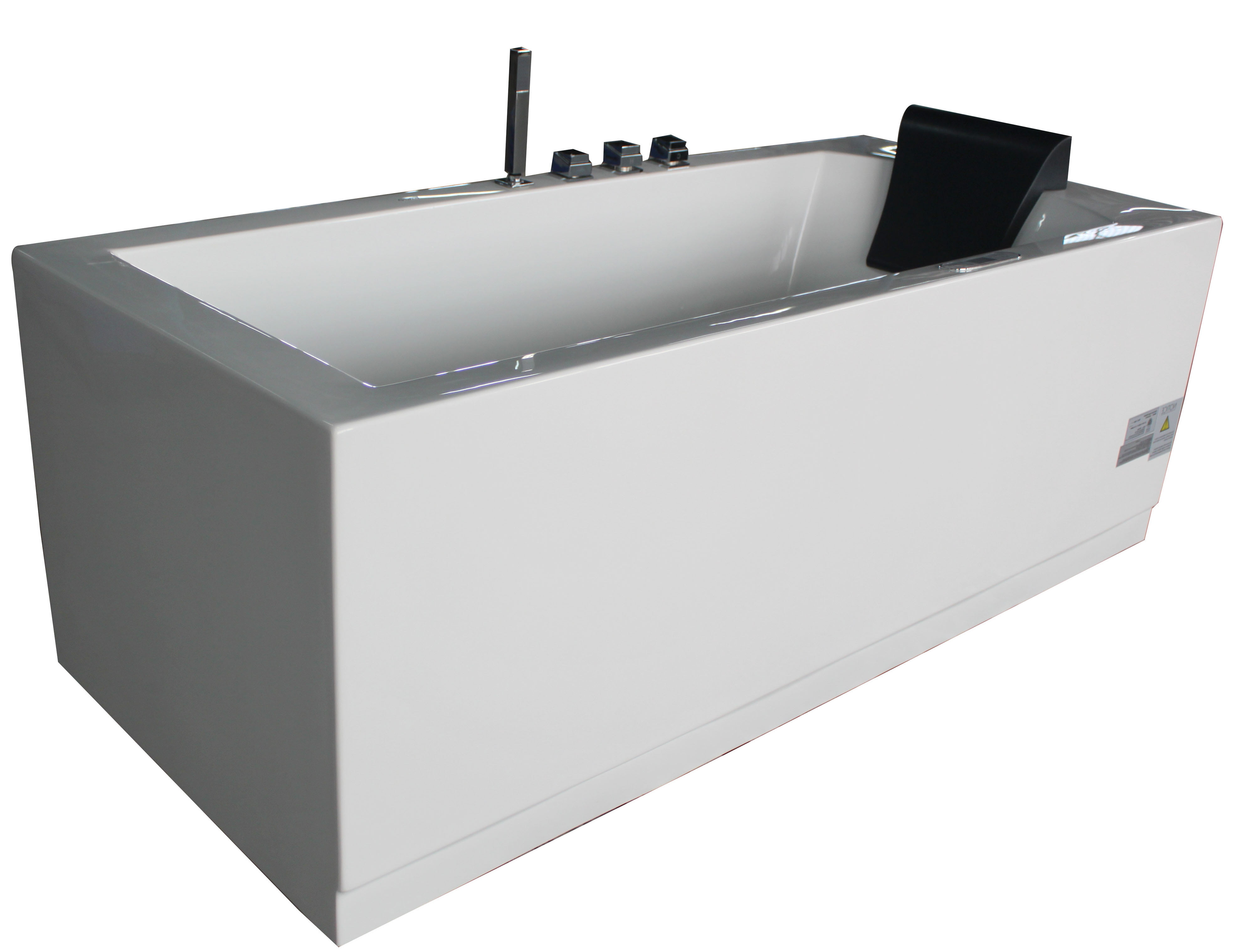 Am154etl-l6 6 Ft. Acrylic White Rectangular Whirlpool Tub With Fixtures - Left