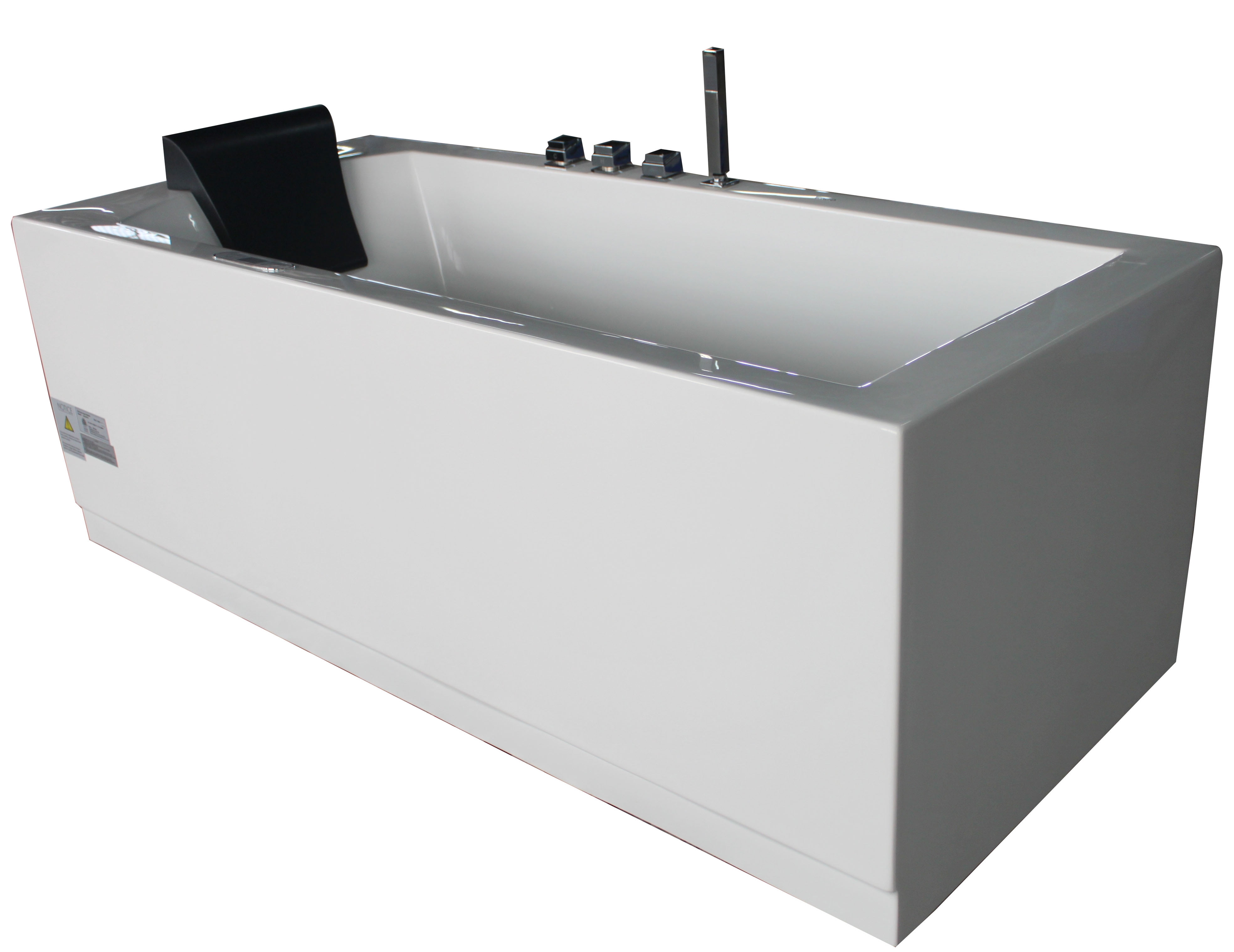 Am154etl-r6 6 Ft. Acrylic White Rectangular Whirlpool Tub With Fixtures - Right