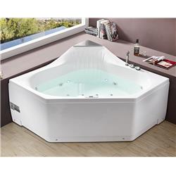 Am156etl 5 Ft. Clear Corner Acrylic Whirlpool Bathtub For Two