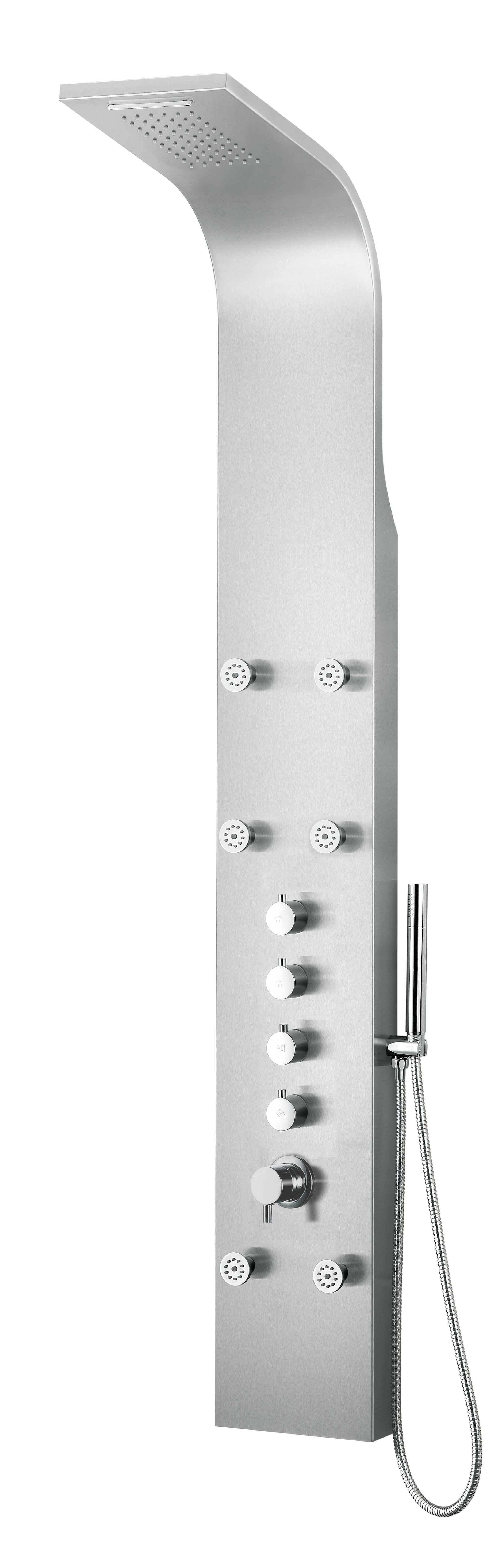 Absp40 Modern Stainless Steel Shower Panel With 6 Body Sprays