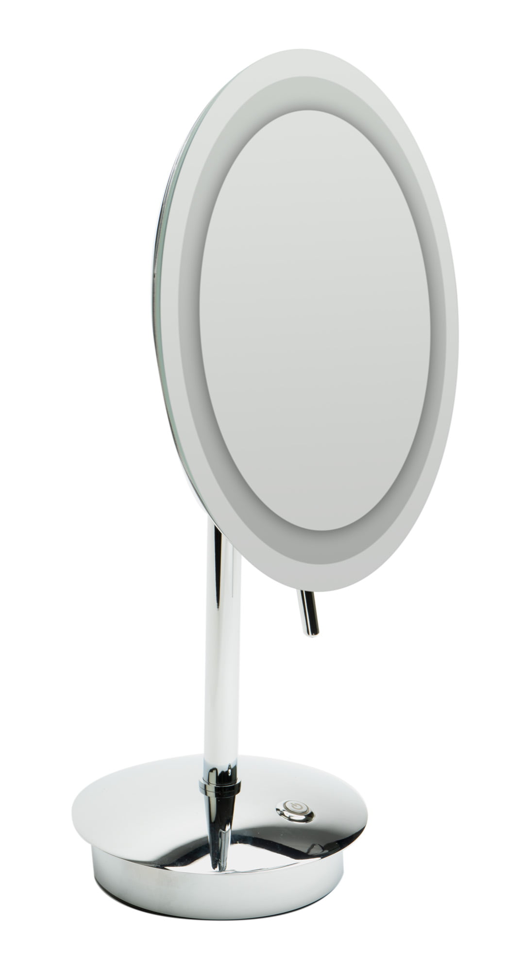Abm9fled-pc 9 In. Tabletop Round 5x Magnifying Cosmetic Mirror With Light - Polished Chrome
