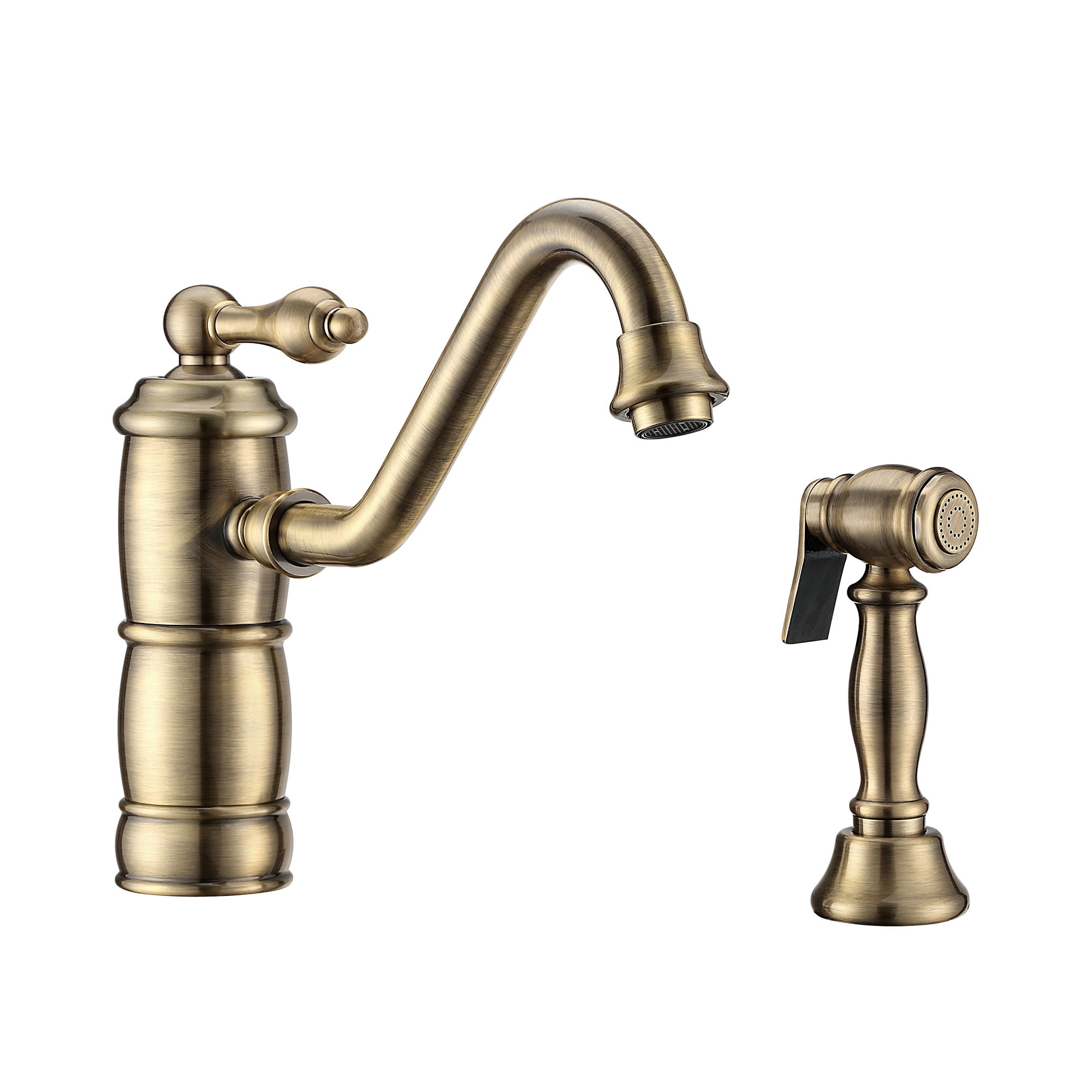 Whktsl3-2200-nt-ab Vintage Iii Plus Single-lever Faucet With A Traditional Swivel Spout - Antique Brass