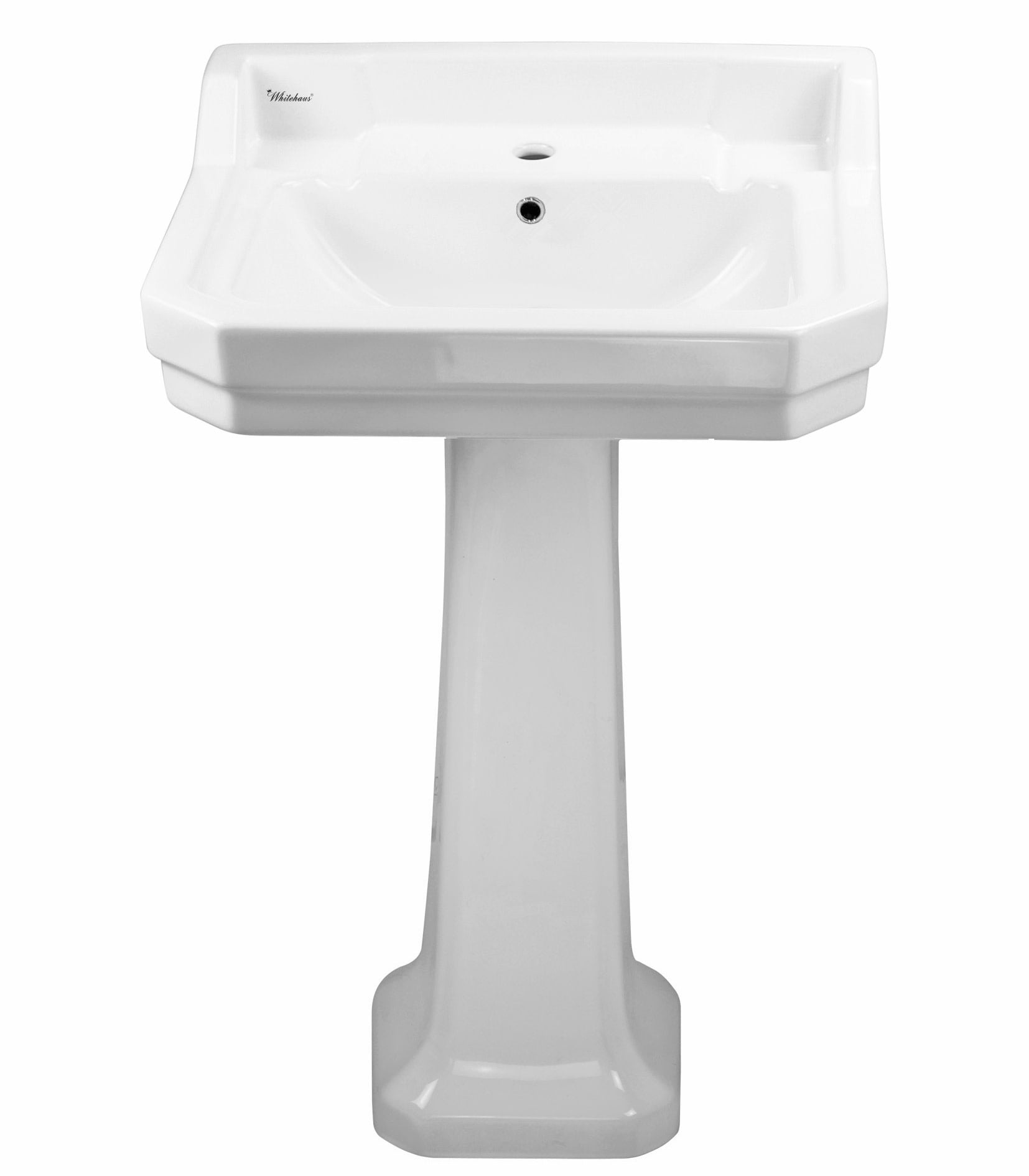 B112m-p Isabella Collection Large, Traditional Pedestal With An Integrated Rectangular Bowl & Back-splash