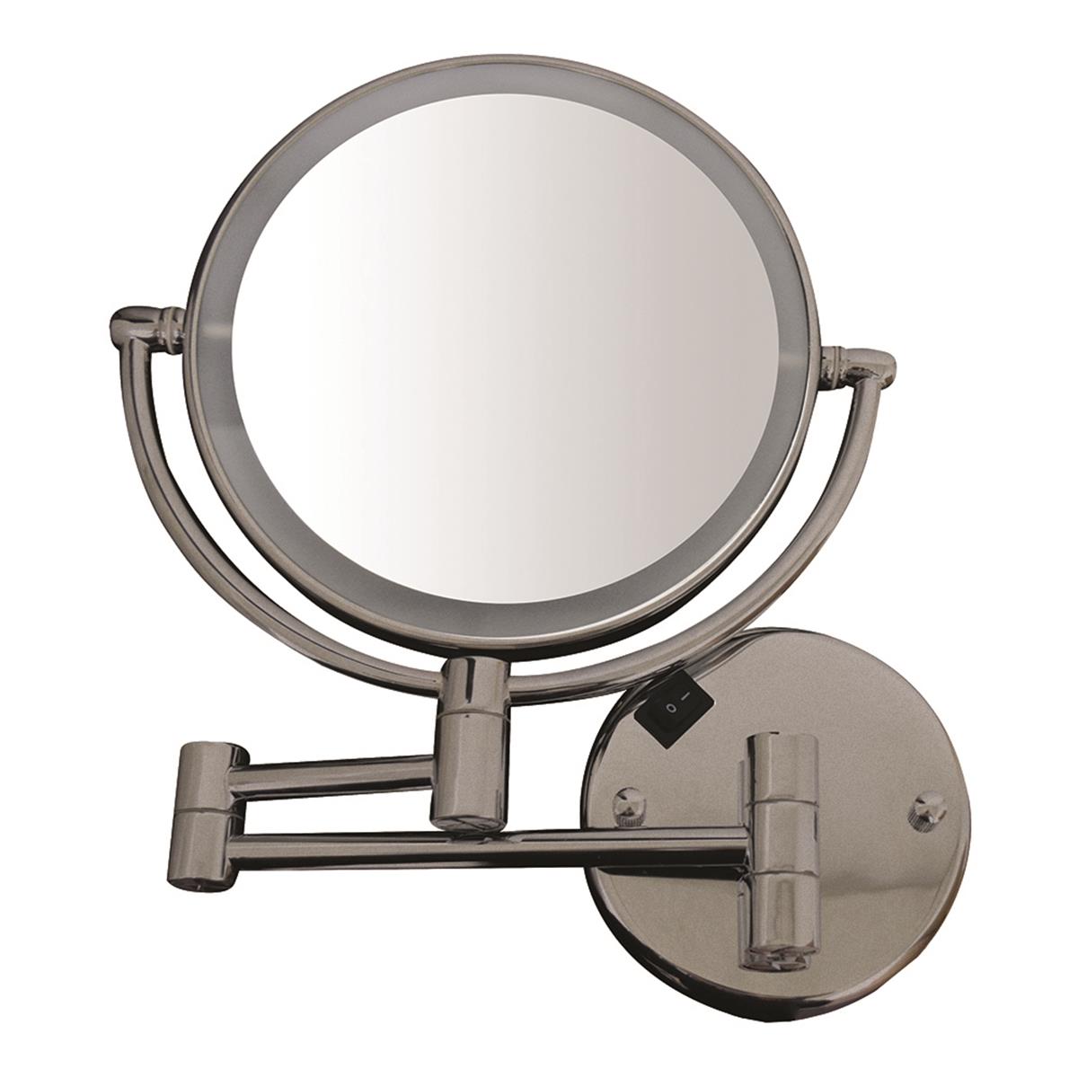 Whmr912-bn Round Wall Mount Dual Led 7x Magnified Mirror - Brushed Nickel