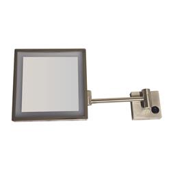 Whmr25-bn Square Wall Mount Led 5x Magnified Mirror - Brushed Nickel