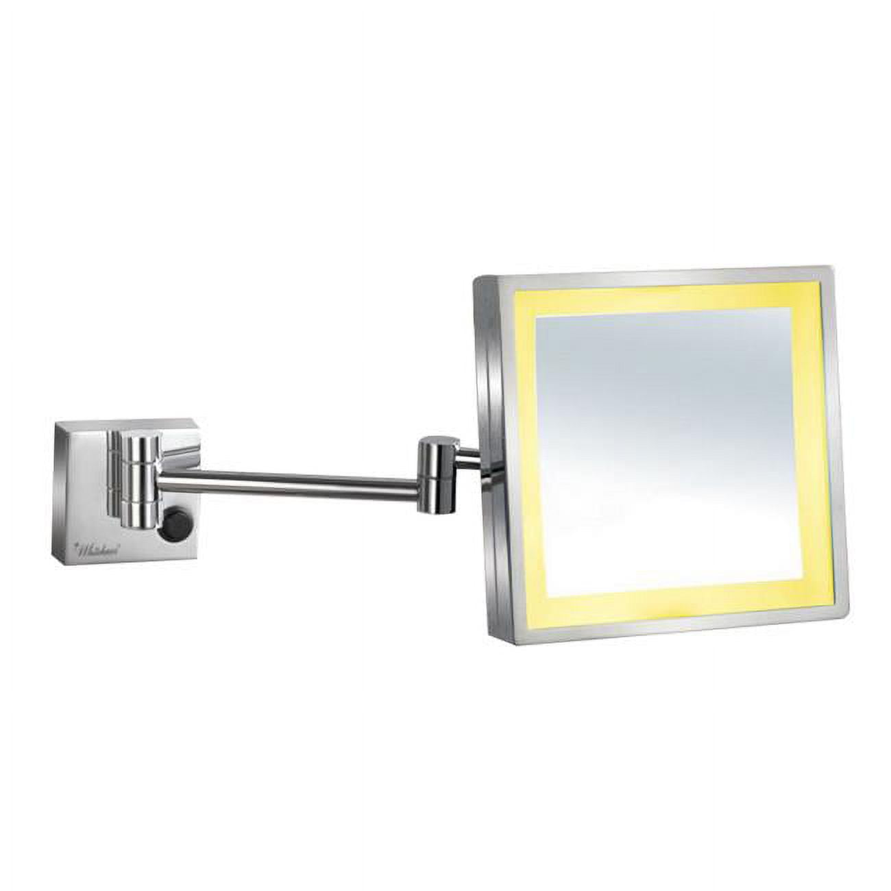 Whmr25-c Square Wall Mount Led 5x Magnified Mirror - Polished Chrome
