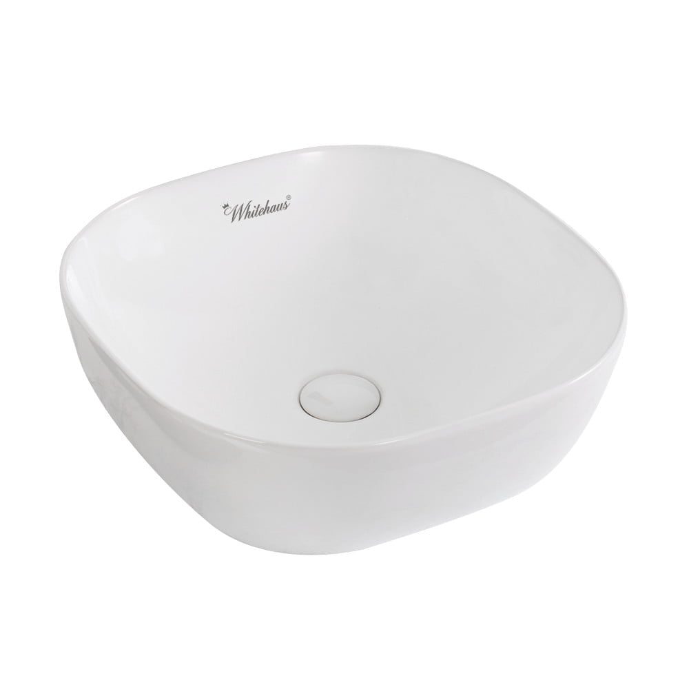 Wh71301 Isabella Plus Collection Square Above Mount Basin With Center Drain - Classic White