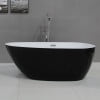 Ab8862 59 In. Oval Acrylic Free Standing Soaking Bathtub - Black & White