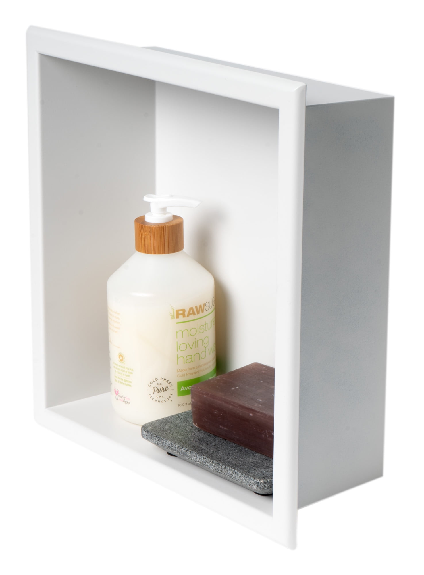 Abnc1212-w 12 X 12 In. Stainless Steel Square Single Shelf Bath Shower Niche, White Matte