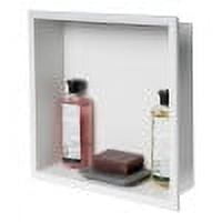 Abnc1616-w 16 X 16 In. Stainless Steel Square Single Shelf Bath Shower Niche, White Matte