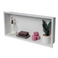 Abnc2412-w 24 X 12 In. Stainless Steel Horizontal Single Shelf Bath Shower Niche, White Matte