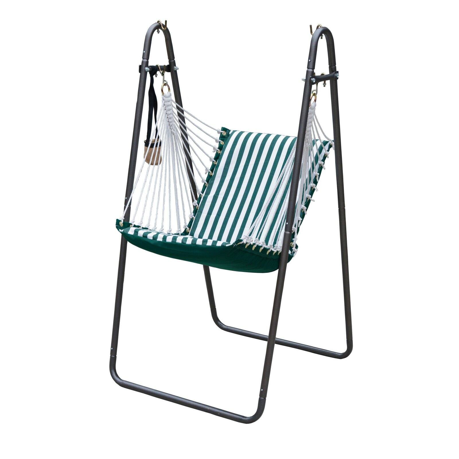 1525s216214br Sunbrella Soft Comfort Swing Chair & Stand, Green