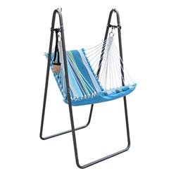 1525s217212br Sunbrella Soft Comfort Swing Chair & Stand, Blue
