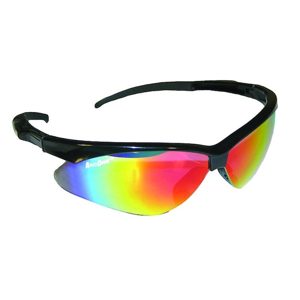SE-7004 Safety Glass 7000S Lens - Red Mirror - Mocha - Black Frame