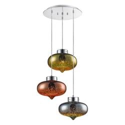 Sllmp36 10.4 X 8.1 In. Triple Pendant Hanging Lamp Ceiling Light - 3 Circular Sphere Shaped Dome Globes