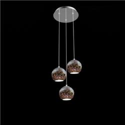 Sllmp21 7.1 In. Triple Hanging Lamp Ceiling Light - Sculpted Glass