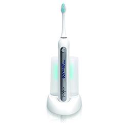 Health Ultrasonic Wave Rechargeable Electric Toothbrush With Automatic Charging Dock Base - White