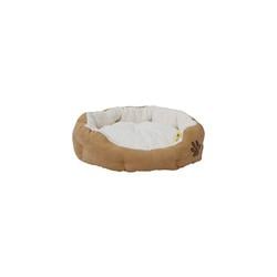 18 X 17 X 6 In. Small Soft Plush Pet Cushion Crate Bed, Beige