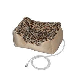 Pbh20x16x8-unb 20 X 16 X 8 In. Warm Soft Leopard Print Heated Pet Bed Indoor Thermo-pad Crate Padded Bed