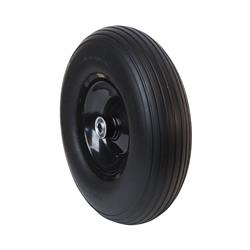 13 In. Flat Free Replacement Wheels For Wheelbarrow, Black