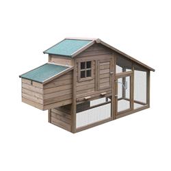 Dxh657br-unb 75 X 25.5 X 44.5 In. Wooden Pet Poultry Hutch Rabbits Chickens Hen Coop Cage, Brown