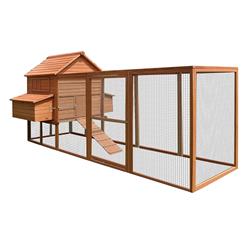 Dxh1000rd-unb 143.7 X 68.5 X 66.5 In. Spacious Pet Poultry Hutch Rabbits Chickens Hen Coop Wooden Cage