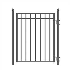 Pgmad-unb 5 Ft. Madrid Style Iron Pedestrian Gate, Black