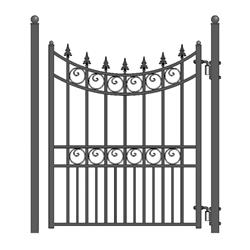 Pgmos-unb 5 Ft. Moscow Style Iron Pedestrian Gate, Black