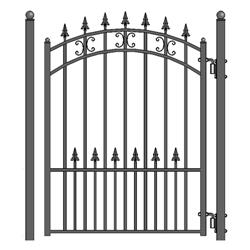 Pgstp-unb 5 Ft. St. Petersburg Style Iron Pedestrian Gate, Black