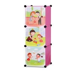 Scab01pk-unb Whimsical Childrens 3 Level Collapsible Play Time Themed Multipurpose Organizer Cubes, Pink
