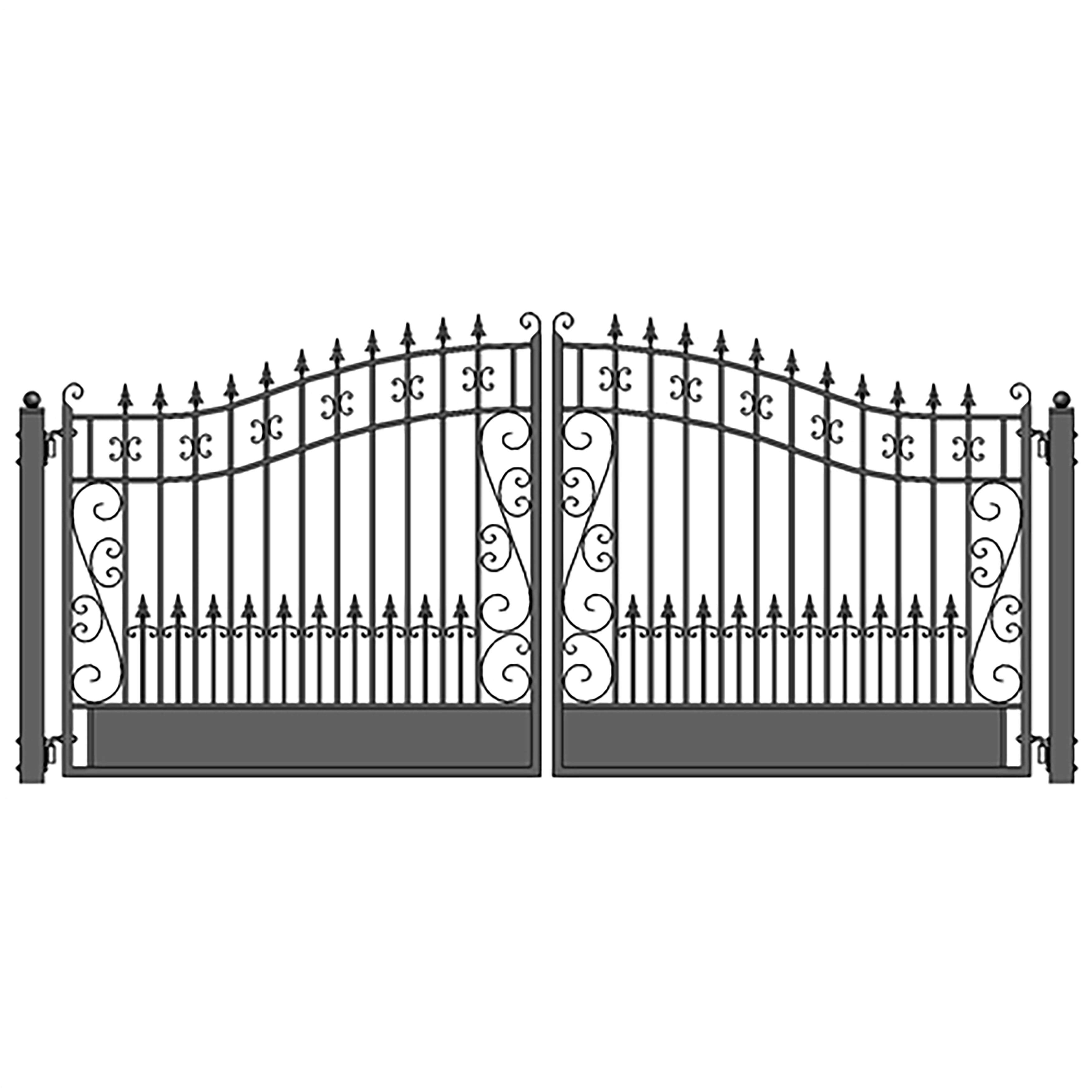 Dg16vend-unb 16 Ft. Venice Style Iron Wrought Dual Swing Driveway Gate