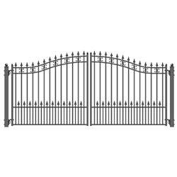 Dg14stpd-unb 14 Ft. St. Petersburg Style Iron Wrought Dual Swing Driveway Gate