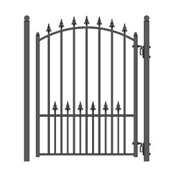 Pgmun-unb 5 Ft. Munich Style Iron Pedestrian Gate, Black