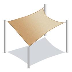 Ss03rec10x6.5sd-unb 10 X 6.5 Ft. Rectangle Waterproof Sun Shade Sail Canopy Tent, Sand