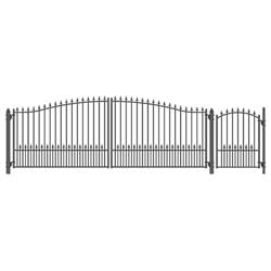 Set18x4mund-unb 18 & 4 Ft. Munich Style Steel Swing Dual Driveway With Pedestrian Gate