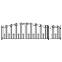 Set18x4stpd-unb 18 & 4 Ft. St. Petersburg Style Steel Swing Dual Driveway With Pedestrian Gate