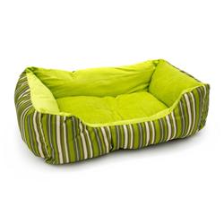 Pb06stgr-unb 20 X 16 X 6 In. Soft Plush Pet Cushion Crate Bed For Cats & Dogs, Green Stripes