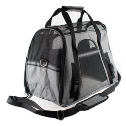 Pbcgys-unb Portable Heavy Duty Pet Travel Shoulder Carrier Bag, Gray & Black