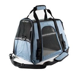 Pbcbls-unb Portable Heavy Duty Pet Travel Shoulder Carrier Bag, Blue & Black