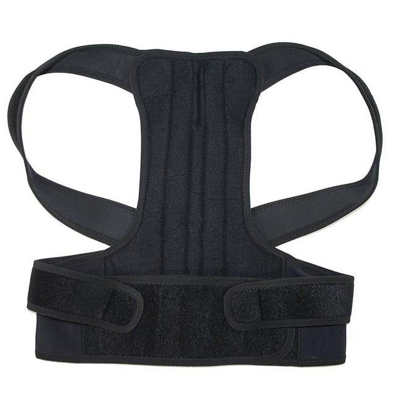 Back01xxl-unb Support Straight & Relieve Upper Back Pain With Better Posture Belt Along Lower Back Shoulder Waist, Black - 2xl