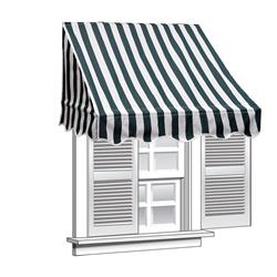 Waw4x2gwstr00-unb 4 X 2 In. Window Awning Door Canopy 4 Ft. Decorator Awning, Green & White