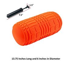 F3bror-unb 13.75 In. Grid Textured Balance Muscle Relaxing Deep Tissue Massage Roller - Orange