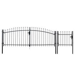 Dwgd11x5pd-unb 11 X 5 Ft. Athens Style Diy Steel Dual Swing Driveway With 3 X 5 Ft. Pedestrian Gate Kit
