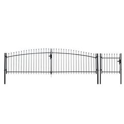 Dwgd13x5pd-unb 13 X 5 Ft. Athens Style Diy Steel Dual Swing Driveway With 3 X 5 Ft. Pedestrian Gate Kit