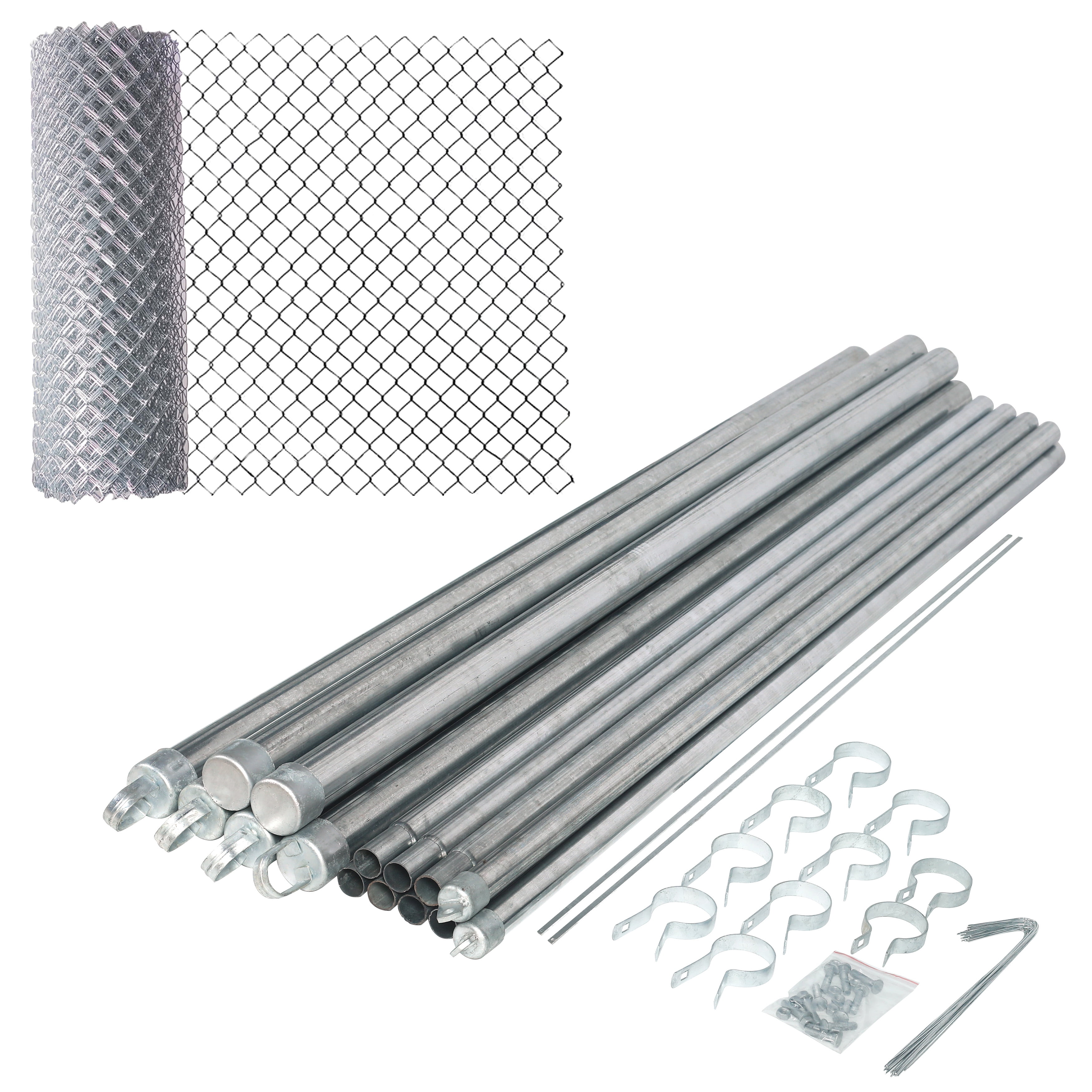 Kitclf4x50-unb 4 X 50 Ft. Galvanized Steel Chain Link Fence Complete Kit