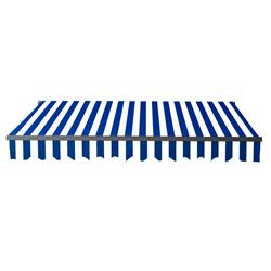 Ab10x8bwstr03 10 X 8 Ft. Black Frame Retractable Home Patio Canopy Awning, Blue & White Color