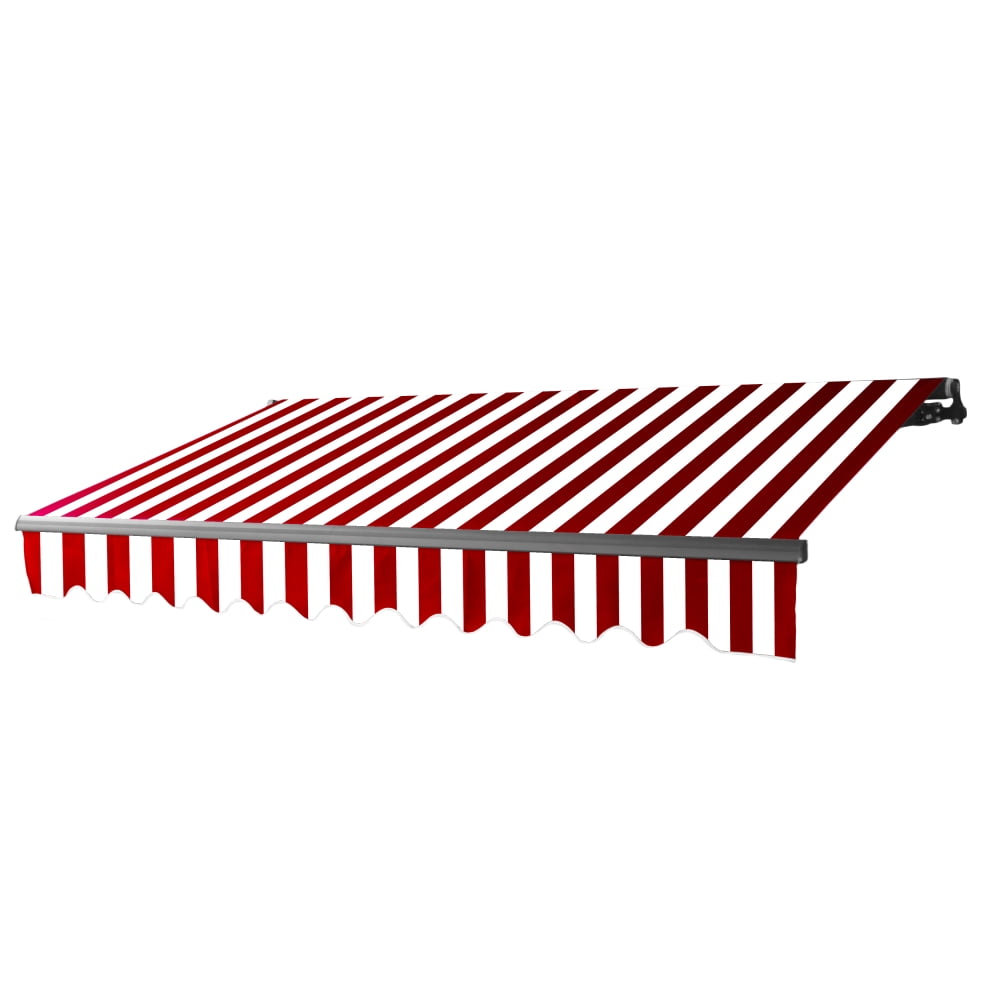 Ab10x8rwstr05 10 X 8 Ft. Black Frame Retractable Home Patio Canopy Awning, Red & White